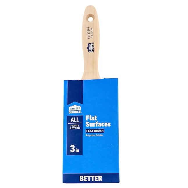Fuente del proyecto Better All Paints and Stains Pincel plano de poliéster reutilizable de 3 pulgadas (pincel para pared)