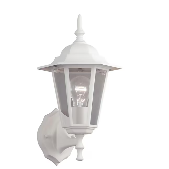 Project Source 1-Light 14-in Sand White Outdoor Wall Light