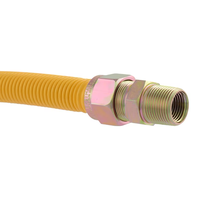 Eastman Conector de gas de acero inoxidable con entrada Fip de 24 pulgadas y 3/4 pulgadas x salida Mip de 3/4 pulgadas