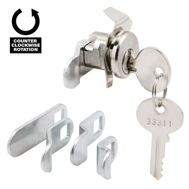 Cerradura para buzón Prime-Line MP4946, alcance de leva de 1-9/16 in, construcción fundida a presión, níquel (paquete individual)