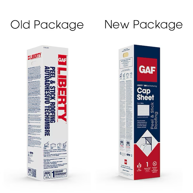 GAF Liberty Cap Sheet, 3,28 Fuß breit x 34,0 Fuß lang, 100,0 Quadratfuß, schwarze Rollendachbahn