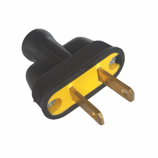 Project Source 15 Ampere 125 Volt NEMA 1-15p 2-adriger Allzweck-Geradestecker, schwarz