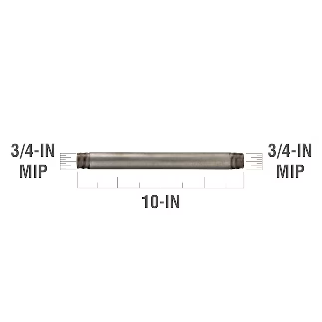 RELIABILT 3/4 Zoll x 10 Zoll verzinkter Nippel