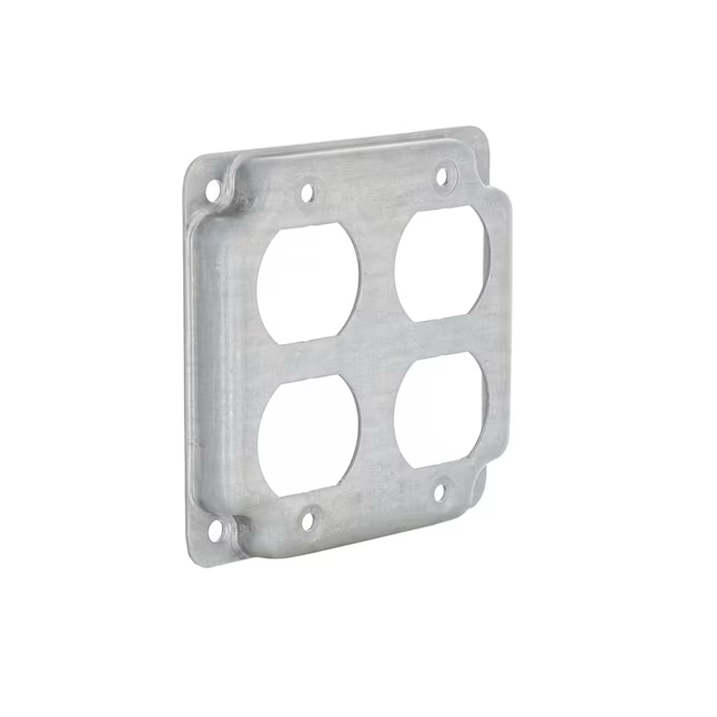 Caja metálica cuadrada de 2 grupos, gris, Hubbell