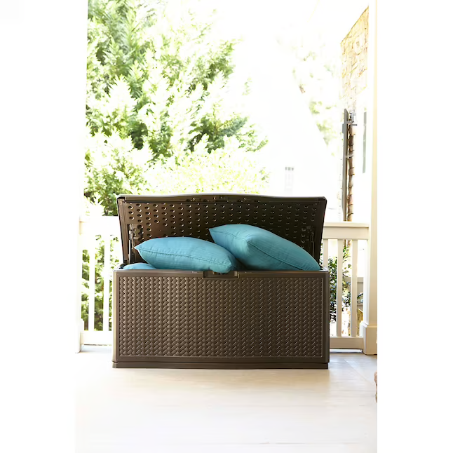 Caja de cubierta de plástico Java Suncast de 52,75 pulgadas de largo x 29 pulgadas de 124 galones