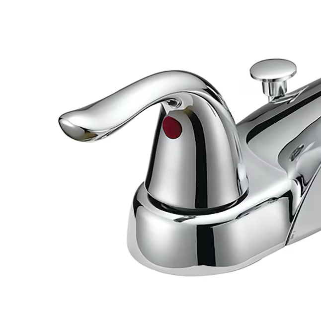 EZ-FLO Impressions Chrome 4-in centerset 2-handle WaterSense Bathroom Sink Faucet with Drain and Deck Plate