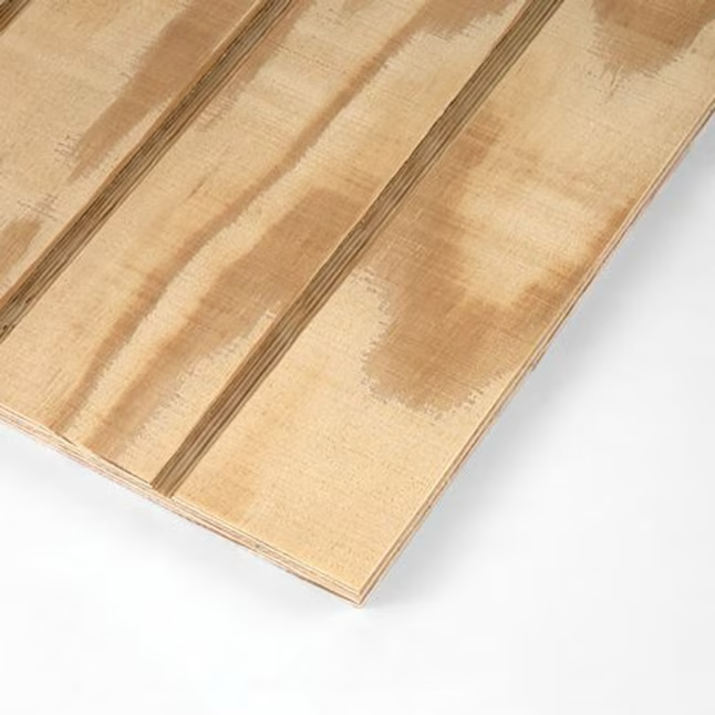 Plytanium 4-Zoll-Rillenmuster 0,3437 Zoll x 48 Zoll x 96 Zoll SYP-Sperrholzplattenverkleidung 