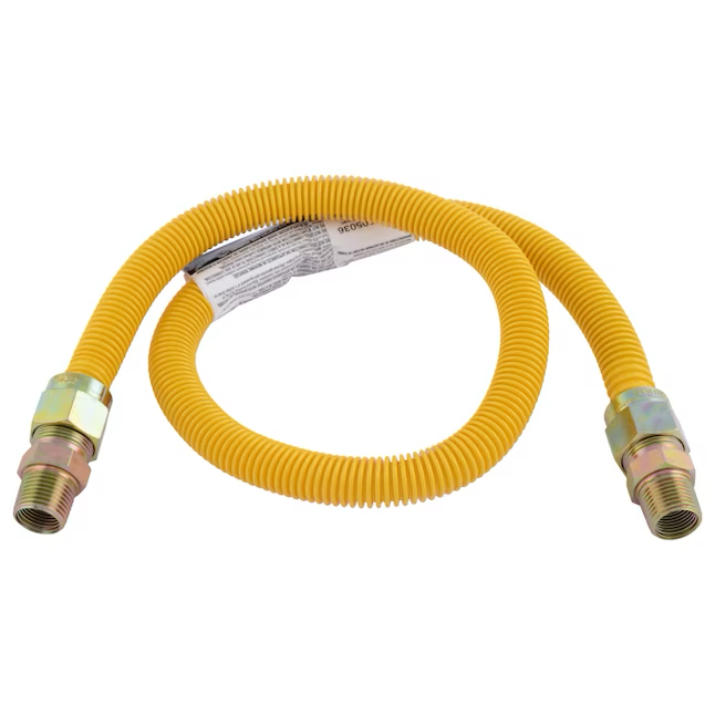 Eastman Conector de gas de acero inoxidable con entrada Mip de 36 pulgadas y 1/2 pulgadas x salida Mip de 1/2 pulgadas 
