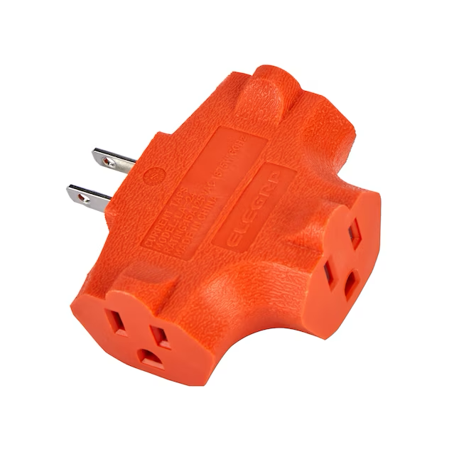 Projektquellenadapter, 15 Ampere, 3-adrige Erdung, Einzel- bis Dreifach-Orange-Basisstandardadapter