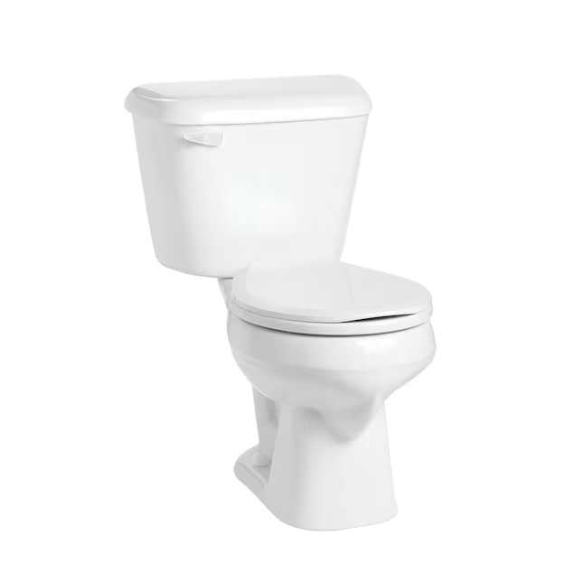 Mansfield Pro-Fit White Round Standard Height 2-piece WaterSense Toilet 12-in Rough-In 1.28-GPF