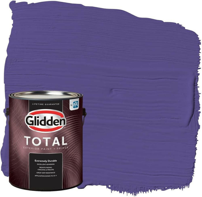 Glidden Total Exterior Pintura e imprimador semibrillante, berenjena