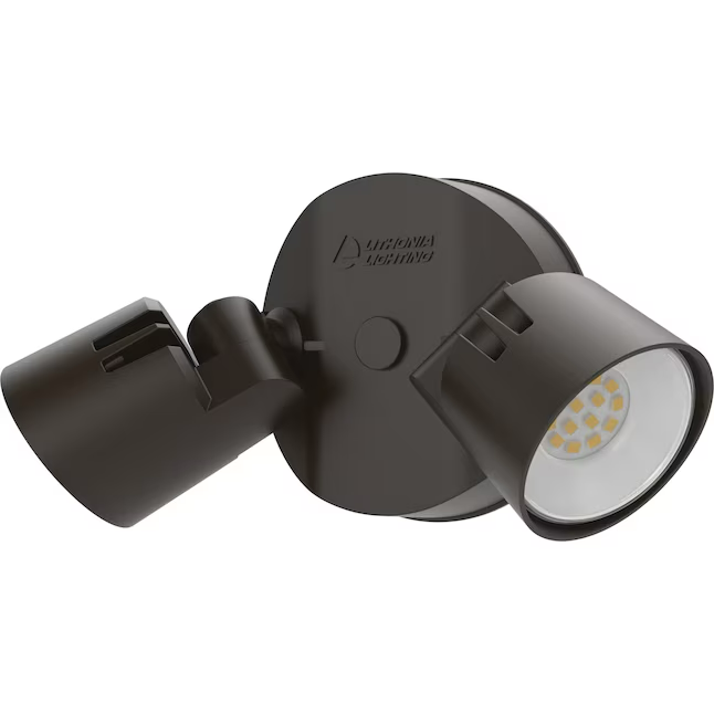 Lithonia Lighting 150-Watt-EQ-LED-Flutlicht in Bronze mit schaltergesteuertem 2-Kopf-Flutlicht und einstellbaren 2750 Lumen