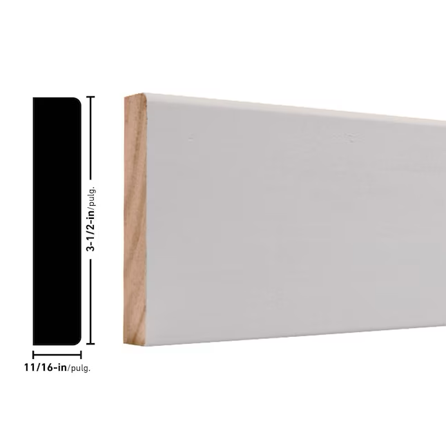RELIABILT Moldura de zócalo Craftsman Primed 14 de 11/16 pulgadas x 3-1/2 pulgadas x 8 pies