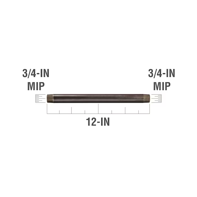 Boquilla negra RELIABILT de 3/4" x 12"