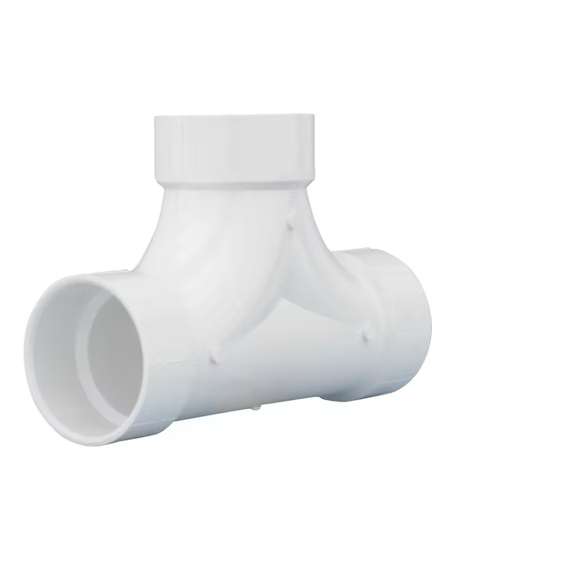 Charlotte Pipe 4-in x 4-in x 4-in PVC DWV Hub Cleanout Tee for Above Ground Access