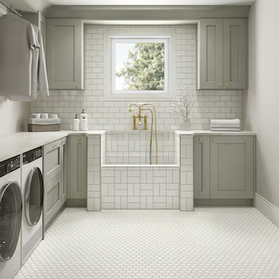 Daltile Core Classic True White 10-in x 12-in Matte Ceramic Patterned Hexagon Mosaic Floor and Wall Tile ( 0.81-sq ft / Piece )