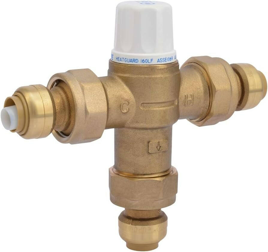 SharkBite 1/2 in. Push-to-Connect Brass Heat Guard 160 Thermostatic Mixing Valve