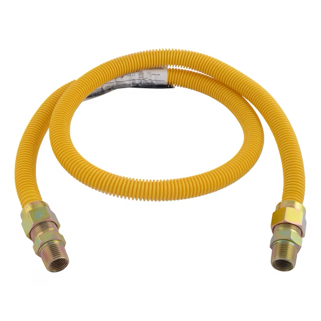 Eastman Conector de gas de acero inoxidable con entrada Mip de 48 pulgadas y 1/2 pulgadas x salida Mip de 1/2 pulgadas 