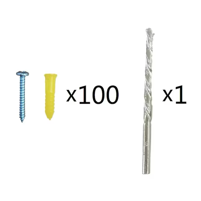 Project Source Anclajes para paneles de yeso de 20 libras, 1/5 x 7/8 pulgadas, con tornillos incluidos (paquete de 100)