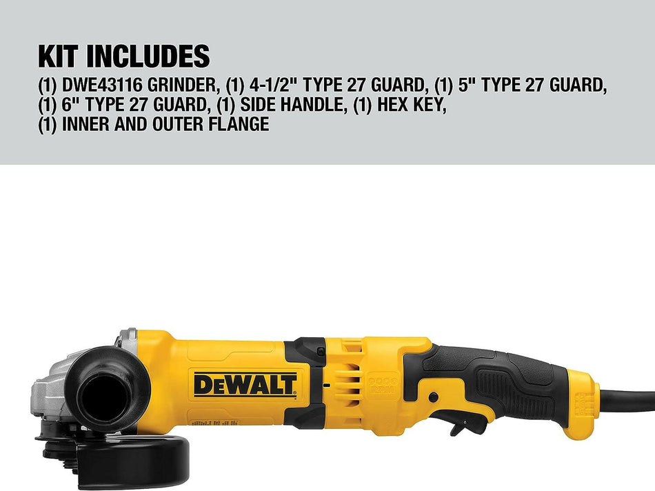 Herramienta de amoladora angular DeWalt, de 4-1/2 pulgadas a 6 pulgadas, interruptor de gatillo 