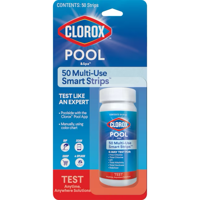 Tiras reactivas para piscinas Clorox Pool & Spa, paquete de 50 unidades