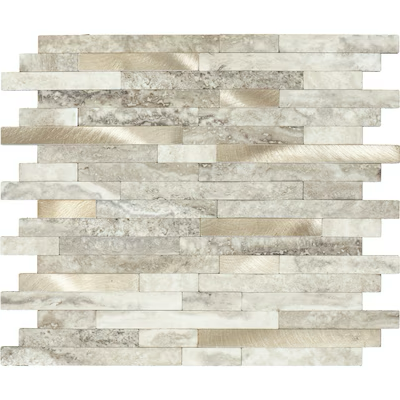 Daltile Smart Stick Golden Drift Sand 11-in x 19-in Matte PVC Stone look Peel and stick Mosaic Wall Tile ( 0.86-sq ft / Piece )