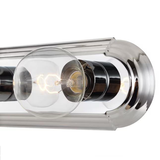 Project Source Barra de luces de tocador tradicional LED cromada de 2 pulgadas y 3 luces