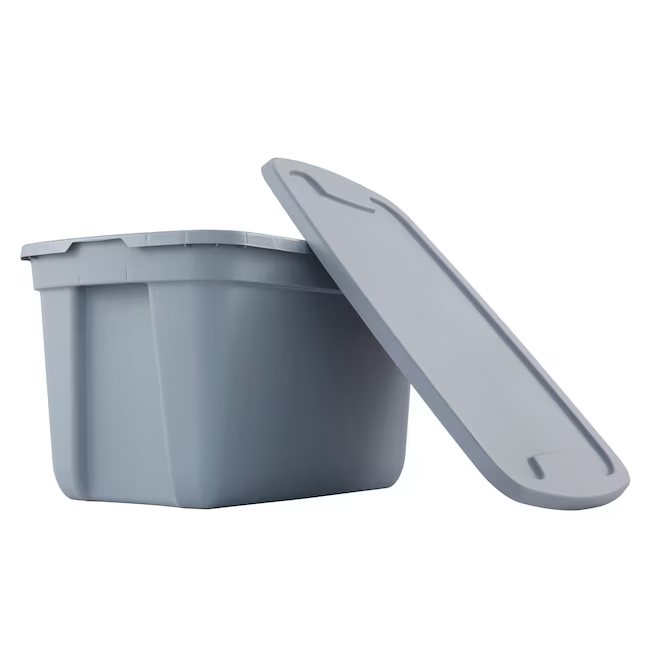 Project Source Bolsa mediana resistente de color gris, de 18 galones (72 cuartos), con tapa a presión estándar