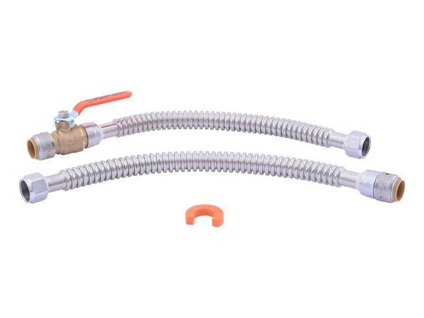 SharkBite Max 18-in 3/4-in Push Inlet x 3/4-in FIP Outlet Corrugated Stainless Steel Water Heater Connection Kit