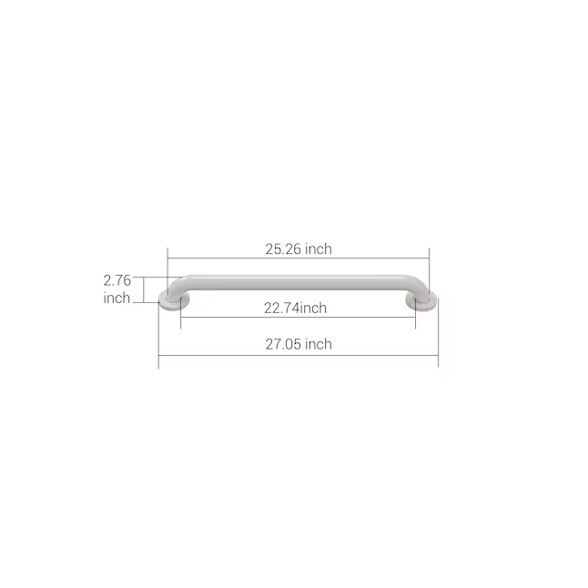 Project Source Haltegriff mit verdeckter Schraube, 24 Zoll, weiß, zur Wandmontage, ADA-konform (Tragfähigkeit: 500 lb)