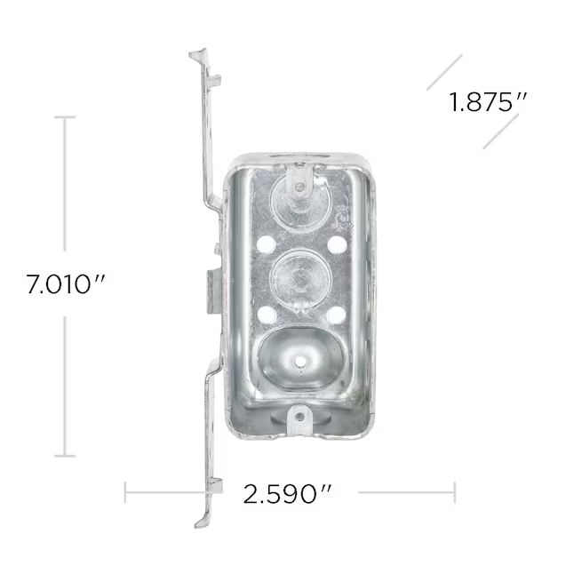 Caja eléctrica práctica Hubbell RACO de 1 módulo de acero galvanizado para trabajos nuevos/antiguos