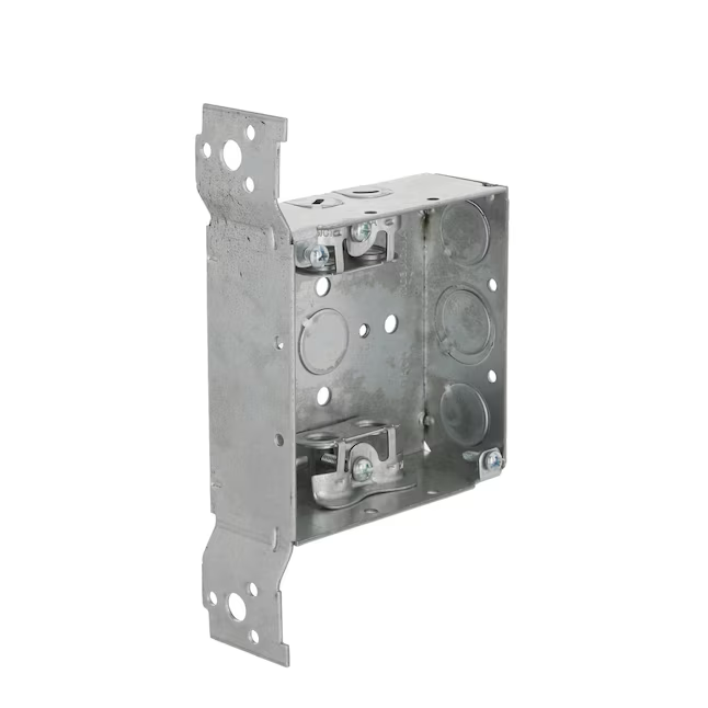 Caja eléctrica cuadrada de metal para obra nueva Hubbell RACO de 2 unidades