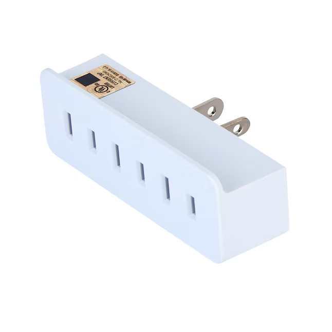 Projektquellenadapter, 15 Ampere, 2-adrig, einfach auf dreifach, cremefarben, einfacher Standardadapter