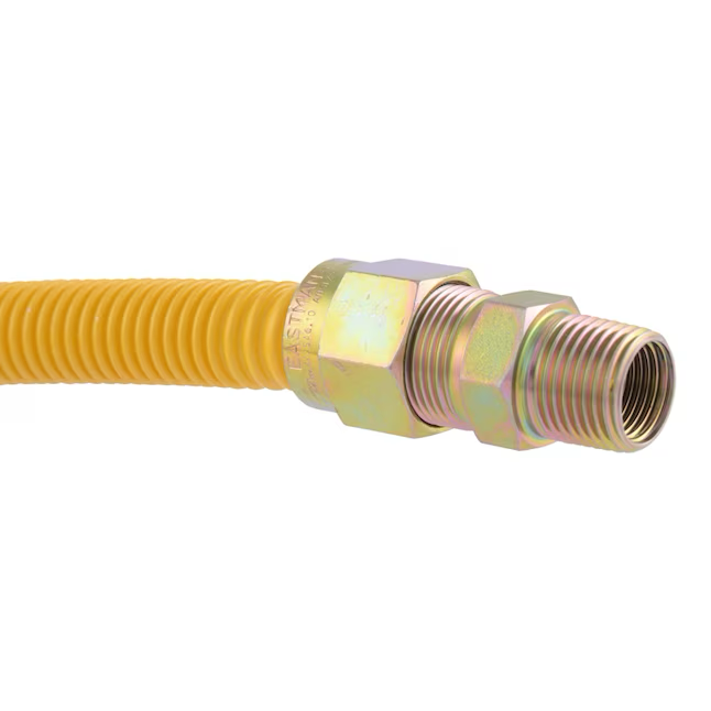 Eastman Conector de gas de acero inoxidable con entrada Mip de 48 pulgadas y 1/2 pulgadas x salida Mip de 1/2 pulgadas 