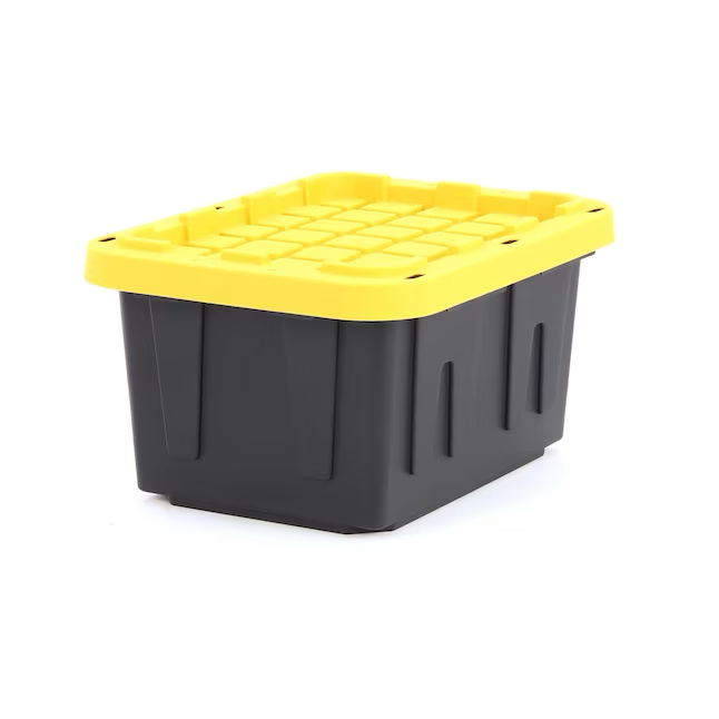 Project Source Commander Bolsa pequeña resistente de color negro y amarillo de 5 galones (20 cuartos) con tapa a presión estándar