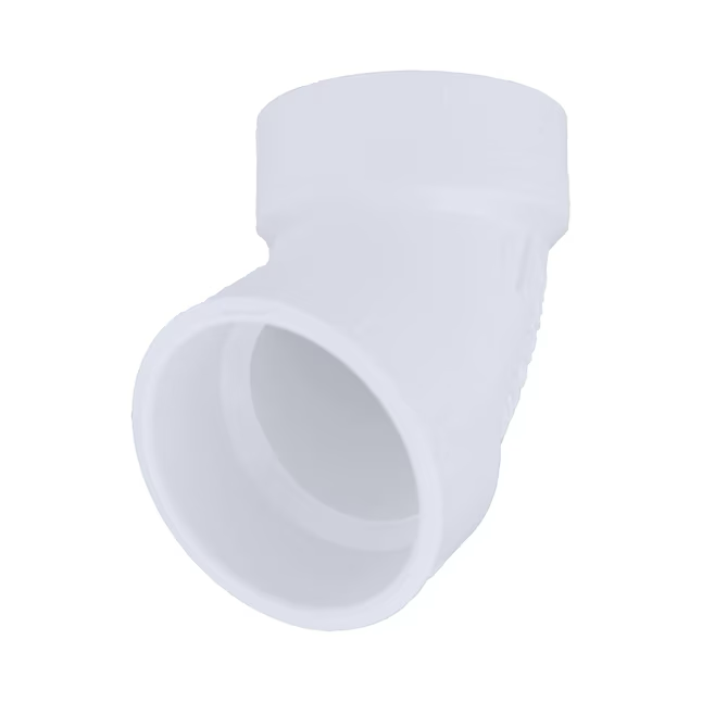 Charlotte Pipe Codo de 60 grados con buje x buje DWV de PVC de 2 pulgadas para drenaje sanitario