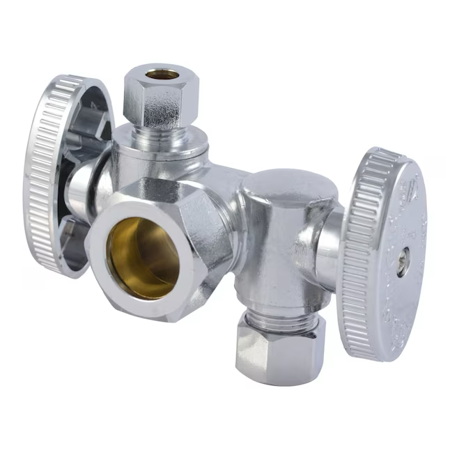 SharkBite 1/2 in. Compression x 3/8 in. Compression x 1/4 in. Compression Dual Shut-off Valve