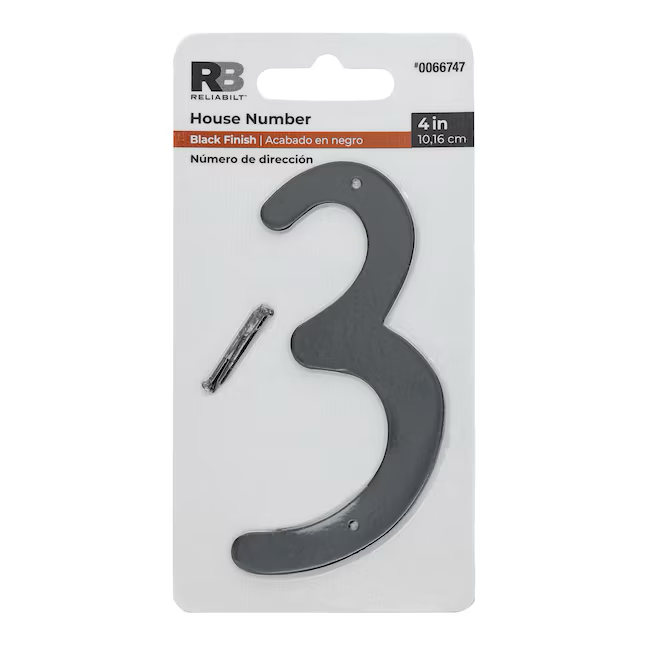 RELIABILT 4-in Black Number