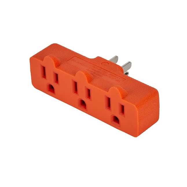 Projektquellenadapter, 15 Ampere, 3-adrige Erdung, Einzel- bis Dreifach-Orange-Basisstandardadapter