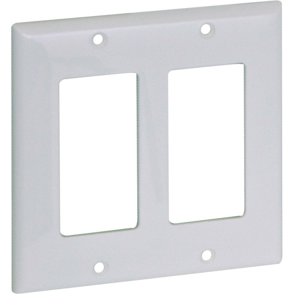 Two Gang DECO Wall Plate – (Standard, White)