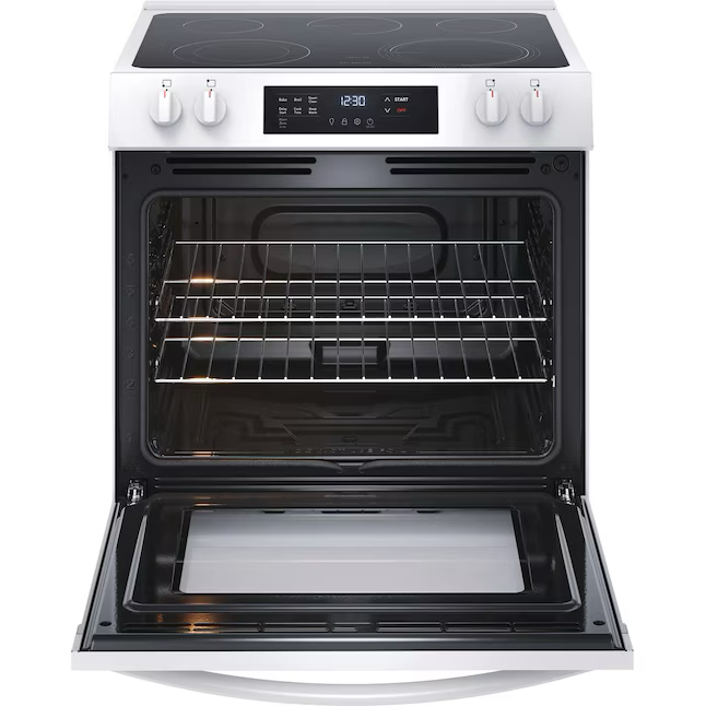 Frigidaire 30-in Glass Top 5 burners 5.3-cu ft Slide-In Electric Range (White)