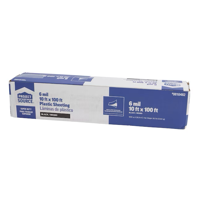 Project Source 10-ft x 100-ft Black 6-mil Construction Film (Professional (6+ Mil)