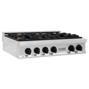 ZLINE Professional Autograph Edition 36-in 6 Burners Stainless Steel Gas Cooktop