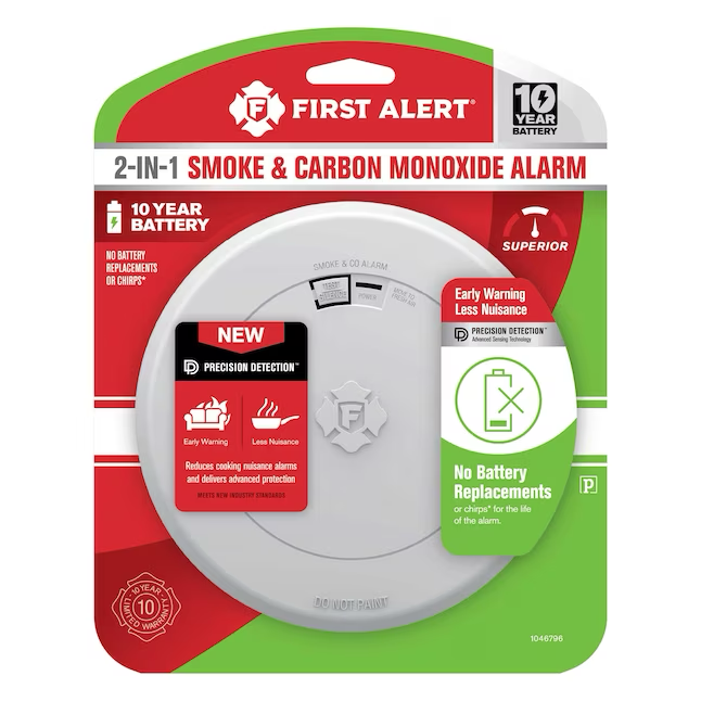 Detector combinado de humo y monóxido de carbono con batería de 10 años de duración First Alert
