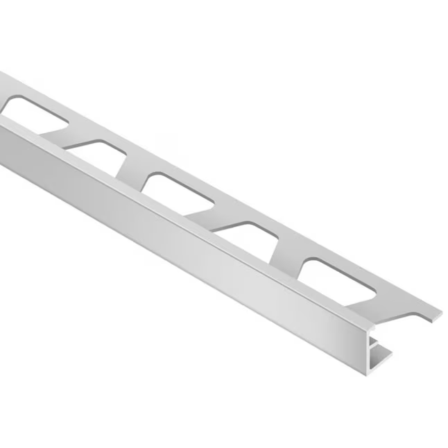 Schluter Systems Schiene 0,5 Zoll B x 98,5 Zoll L, satiniertes eloxiertes Aluminium, L-Winkel, Fliesenkantenverkleidung