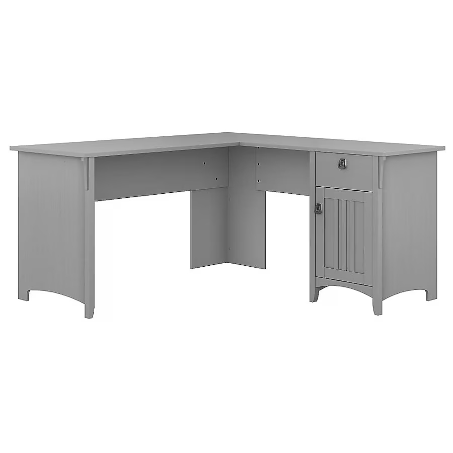 Bush Furniture Salinas Moderner/zeitgenössischer L-förmiger Schreibtisch, 60 Zoll, Grau