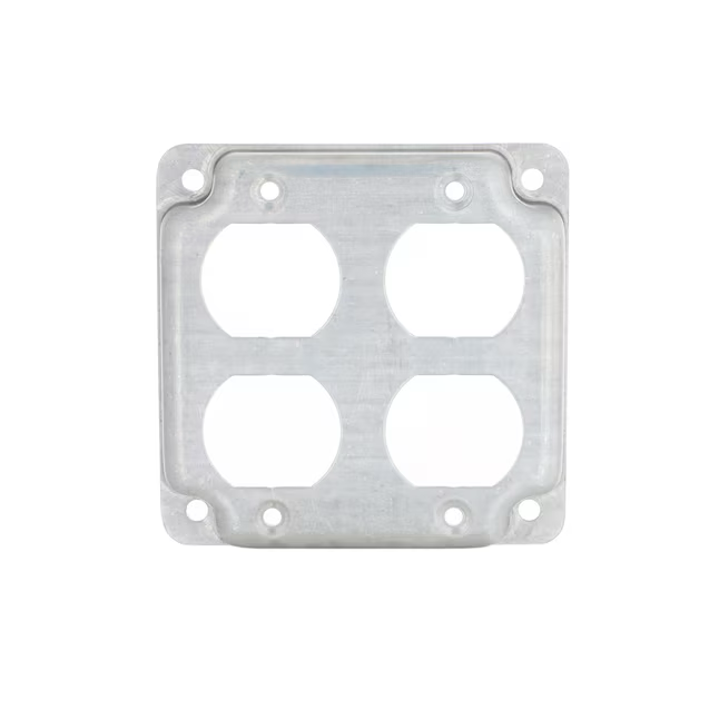 Caja metálica cuadrada de 2 grupos, gris, Hubbell
