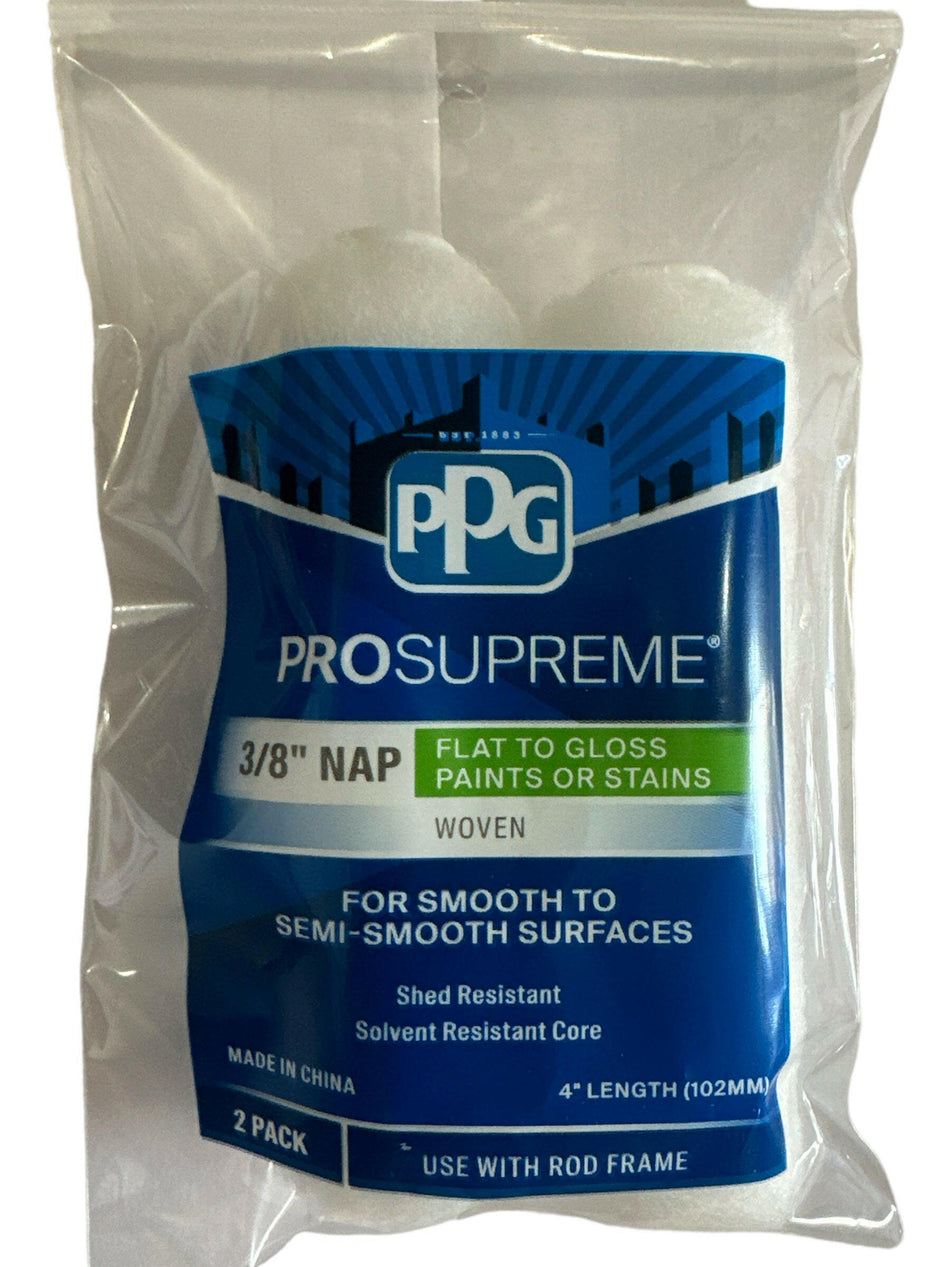 PPG® ProSupreme® 4" de largo x 3/8"Nap Woven Mini Roller Cover (paquete de 2)