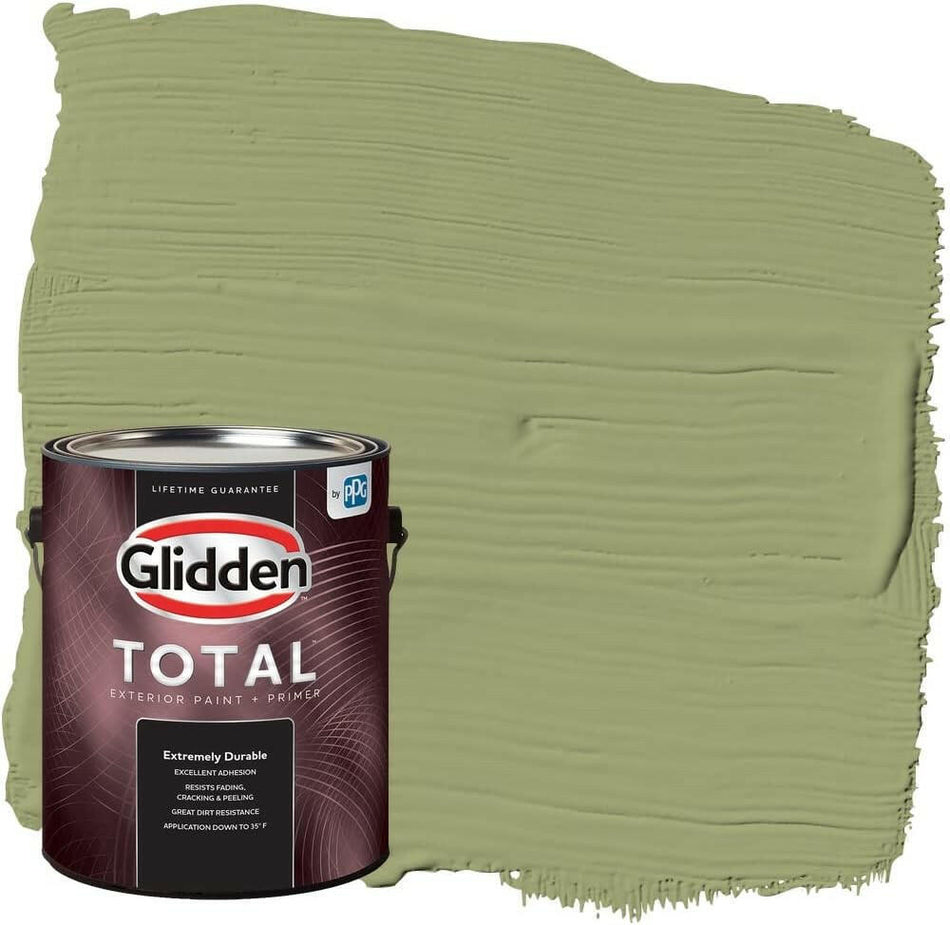 Glidden Total Exterior Pintura e imprimador semibrillante, eneldo