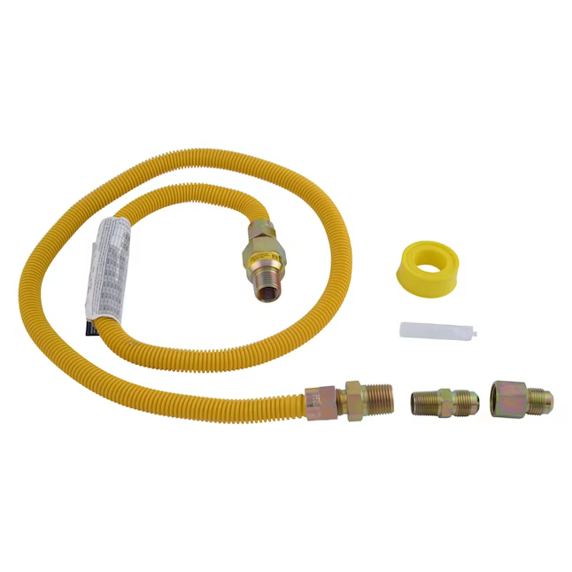 Eastman 48-Zoll-1/2-Zoll-Mip-Einlass x 3/8-Zoll-Mip-Auslass-Installationssatz für Gasgeräte aus Edelstahl